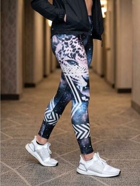 Galaxy Leopard Print Athletic Leggings